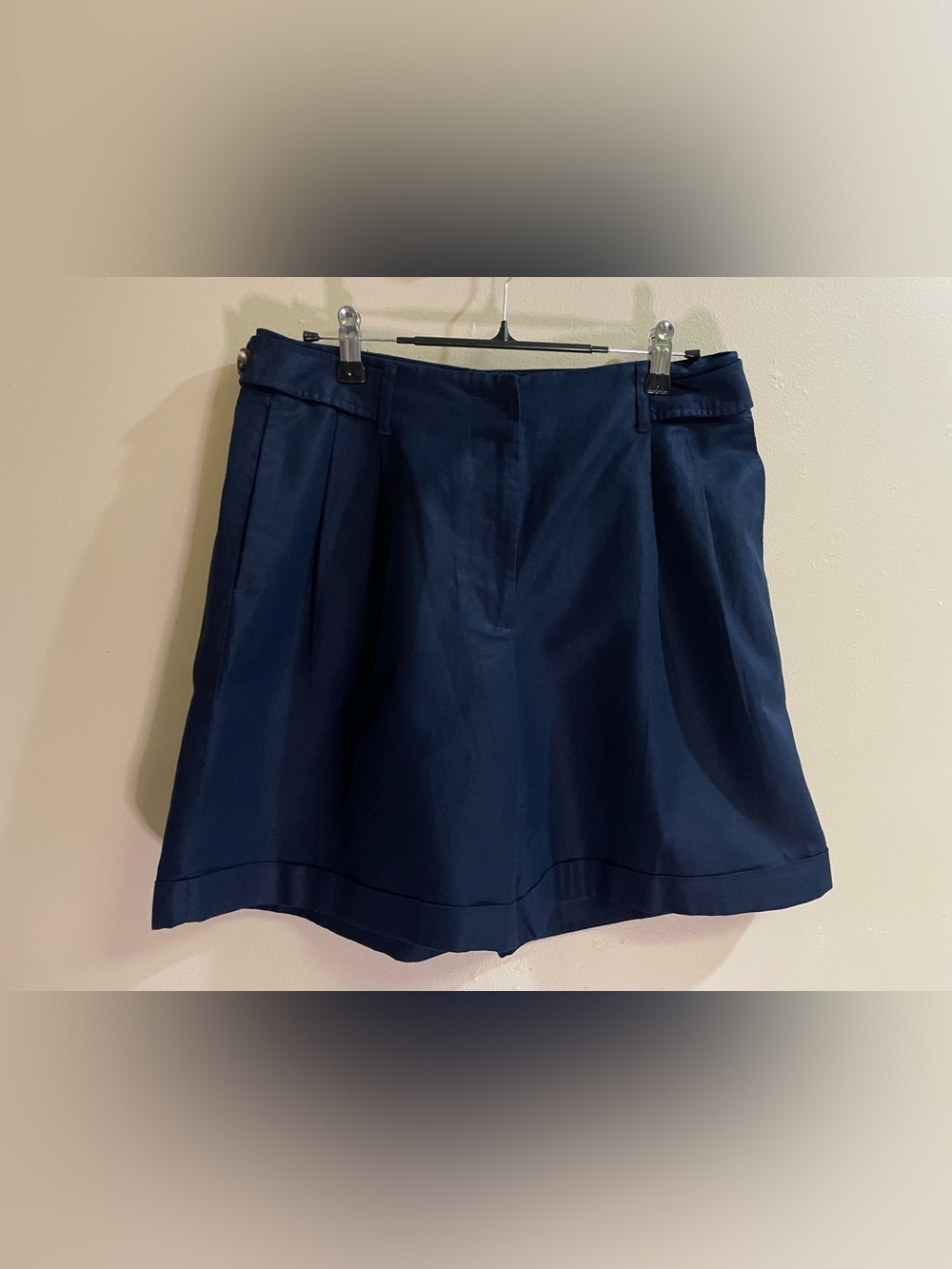 J. McLaughlin Ebba Linen Blend Shorts Navy Size 6 NWT – Pleated + Hook Closure